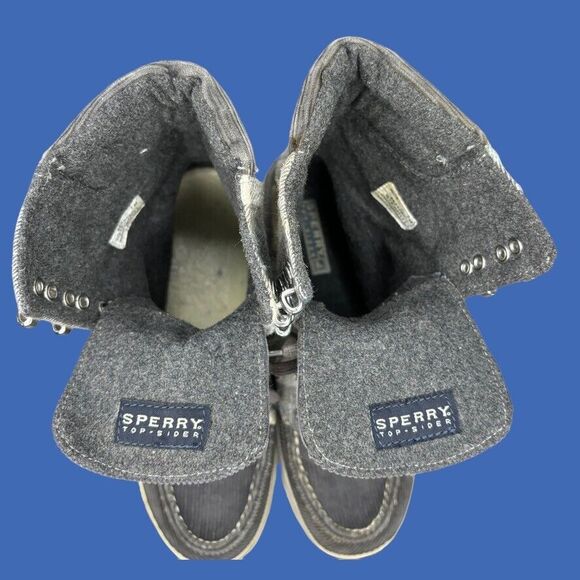 SPERRY TOP-SIDER Acklins Sequin Charcoal Corduroy Ankle Shoes Boot Womens 7M - Picture 7 of 12